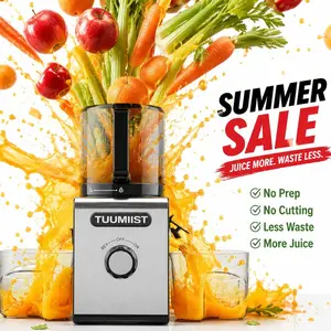 Juicer Machines, TUUMlIST Cold Press Juicer with 6.5"Extra Large Feed Chute Fit Whole Fruits &Vegetables Easy to Clean, Gift for Her & Him，High Juice Yield, BPA Free