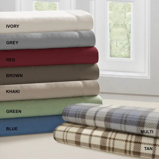 True North PC20-125 Premier Comfort 200Gsm Micro Fleece Sheet Set, Ivory - Full Size Mattress Home Bedding Set