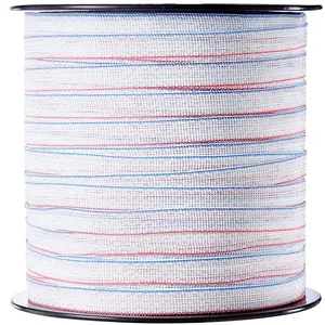 HDPE+Steel Flat Tape Electric Fence, 1640Ft/500M 3/4In Width with 6 Stainless Steel Strands for Reliable Conductivity, UV-Resistant, Portable Reel Hot Wire Fencing for Horses