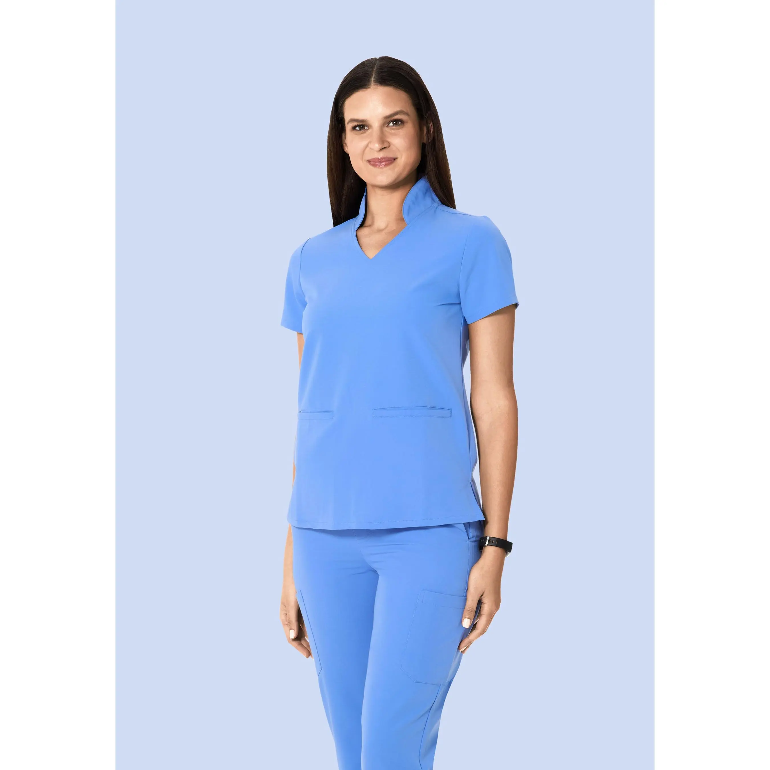 Multi Wear Collar Top Ceil Blue