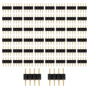 50Pcs 4 Pin Rgb Led Strip Male Plug Adapter Connector for 3528 5050 Strip Light