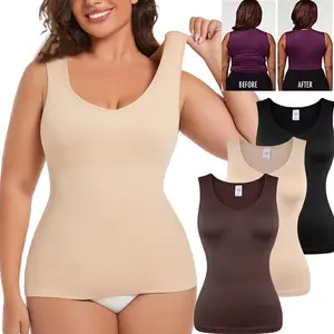 Women Compression Shapewear Tummy Control V-Neck Camisole Tank Top Body Shaper with Seamless Adjustable Straps for Comfortable Everyday Layering