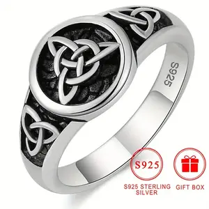 925 Silver Celtic Knot Ring - Fashionable design, hypoallergenic, nickel free, retro design, perfect for casual wear or party events