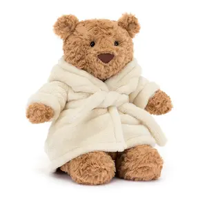 Jellycat Bartholomew Bear Bathrobe Plush – Soft Cozy Teddy Bear Gift for Kids & Collectors, Includes Jellycat Gift Bag + Bonus Gift, US Stock