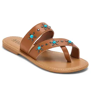 Women’s Western Flip Flops Embellished T Strap Summer Sandals