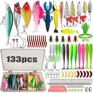 Complete Artificial Fishing Lure Bait Set - Spinnerbaits, Minnows, Frog Lures, Soft Baits, All-Layer Swimbaits, Cross-Border VIB Pencil Lures for Anglers