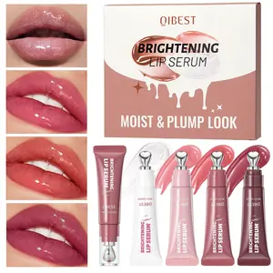 4pcs/set Shiny Lip Moisturizing Serum, Crystal Lip Gloss, Jelly Lip Oil, Moisturizing Lip Glaze, Long Lasting Liquid Lipstick, Hydrating Plumping Tinted Lips Makeup