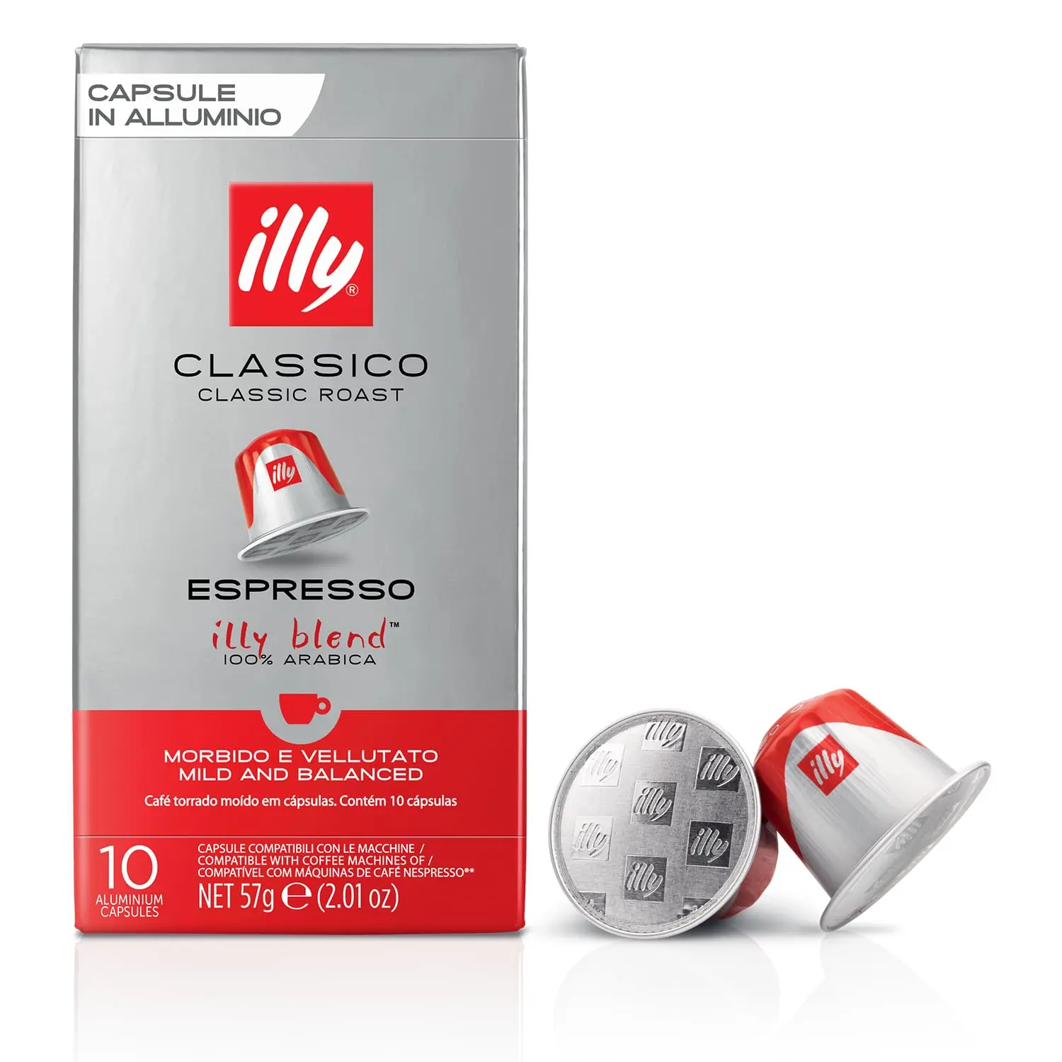 illy Classico Medium Roast Coffee Capsules - Nespresso Original Machine Compatible, 100% Arabica Flavor Beverage, 10 Count