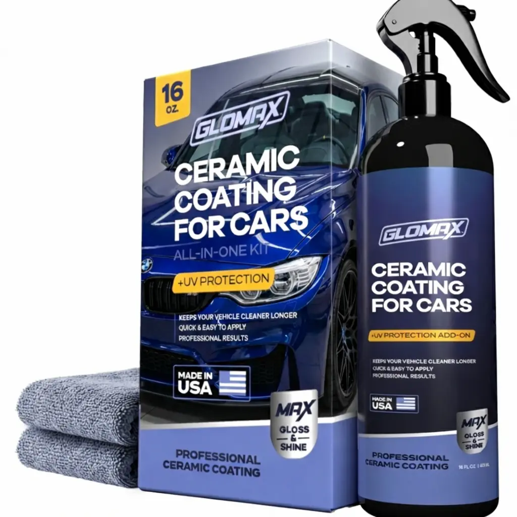 Premium Ceramic Coating for Cars with UV Protection (16 oz) – Extremely Hydrophobic & Slick Car Wax Spray, Long-Lasting, Quick & Easy Application, Maximum Gloss & Shine.
