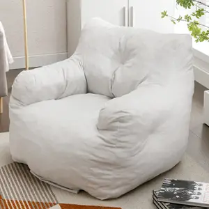 Bean Bag Chair, Soft Velvet Fabric Bean Bag Chair for Adults, Teens, Bean Bag Couch Filled with Memory Sponge, Ergonomic backrest