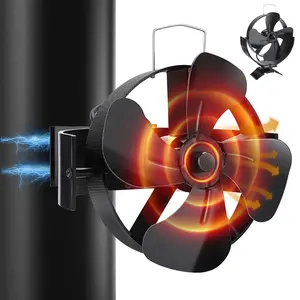 Fireplace Fan, 4-Blade Wall-Mounted Fireplace Ventilator, Adjustable Angle Electric-Free Quiet Operation Magnetic Oven Fan Air Circulation Fan Heat Energy Fireplaces