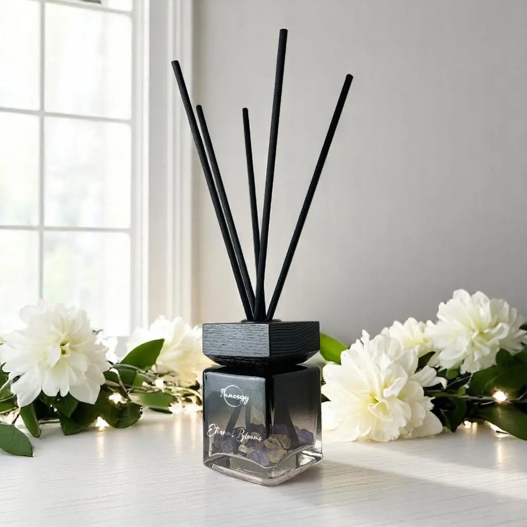 Eternal Blooms Crystal-Enhanced Reed Oil Diffuser, 3oz/100ml