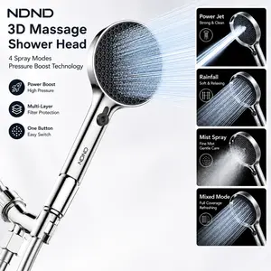 German NDND Pressurized Shower Nozzle Home Bathroom Pressurized Shower Head Bath Faucet Shower Head NS3