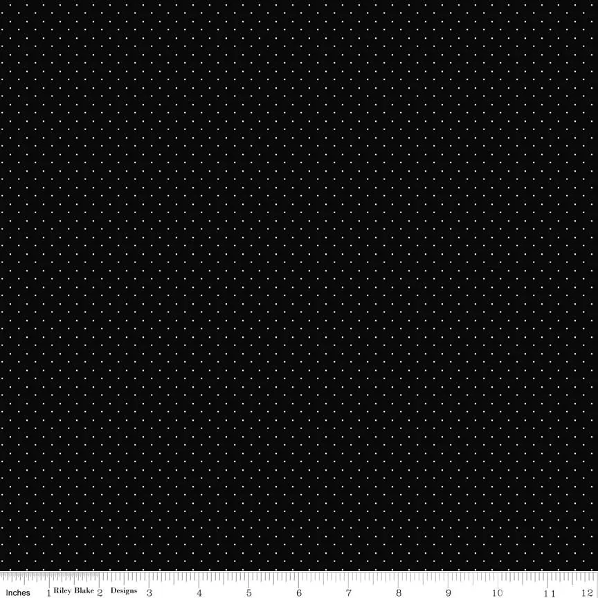 Fabric Riley Blake Black American Jane Pindots by the Quarter Yard C840-BLACK