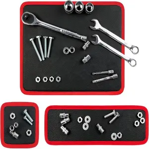 3-Piece Magnetic Tool Mat, Black and Green Magnetic Tool Storage Pad, Best-Selling Magnetic Leather Board Pad