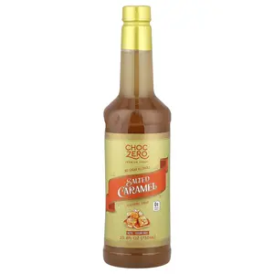 ChocZero Premium Syrup, Salted Caramel, Sugar Free, 25.4 fl oz (750 ml)
