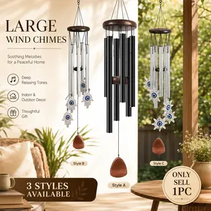 Large Metal Wind Chimes, 26.7" Create a Zen Atmosphere, relax body and mind, Classic Wind Chime with Wind Catcher, 6 classic aluminum tubes, have excellent coSuitable as A Gift Unisex,Outdoor Decoration, Artistic Decoration,for Outdoor, Garden, Patio