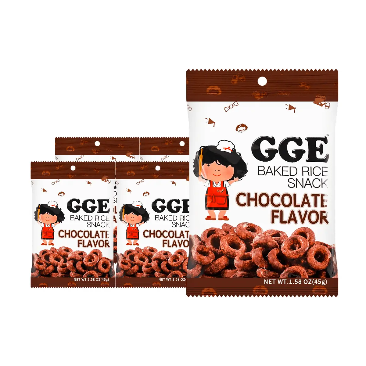 WEILIH Chang's Sister Chocolate Donut Snacks - 5 Packs (45g Each) - Taiwan Imported Sweet Pastry Treats