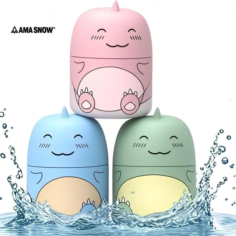 AMA SNOW 3PCS Stain-Removing Wet-Activated Additive-Free All-Natural Animal-Safe Household Toilet Bowl Cleaners, Cute Dinosaur-Shaped Scented Bathroom Tank Cleaners with Long-Lasting Ocean, Jasmine, Fruity Peach Fragrances, Stain-Removing Toilet Cleaners,