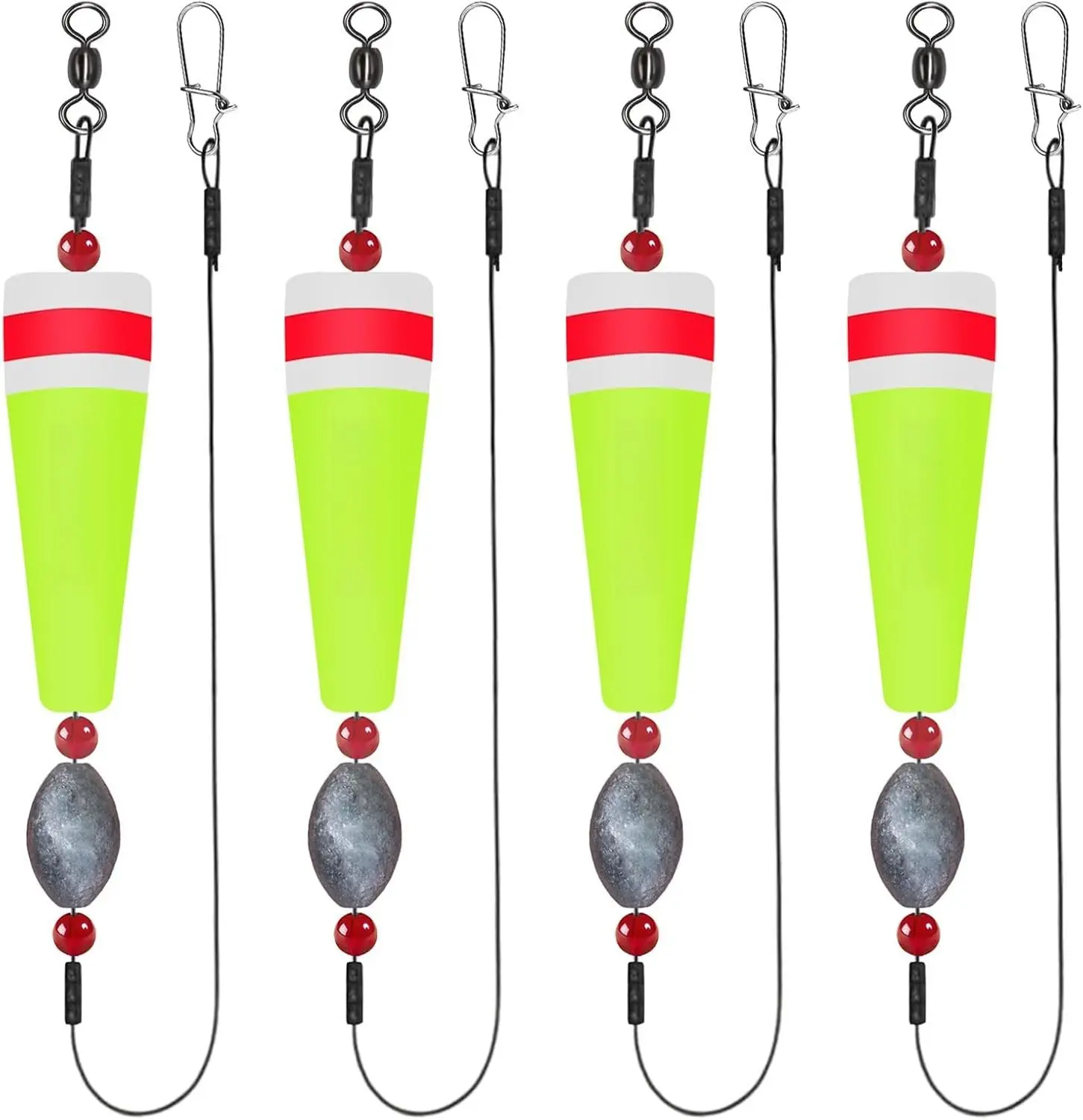 Popping Corks Floats for Saltwater Fishing Bobber, 4 count Weighted Bobbers Inshore Fishing Popping Cork Float Rig Rattle Popper for Redfish Speckled Trout Sheepshead Flounder Fishing Tackle