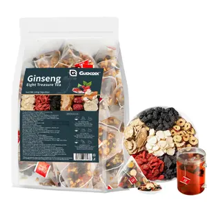 Gudcoix Kideny Ginseng Tea Five Treasure Energy Herbal Tea Bags – Feel Less Tired, Daily Wellness Drink 30 Bags 180g Natural Ginseng Wolfberry Mulberry Blend