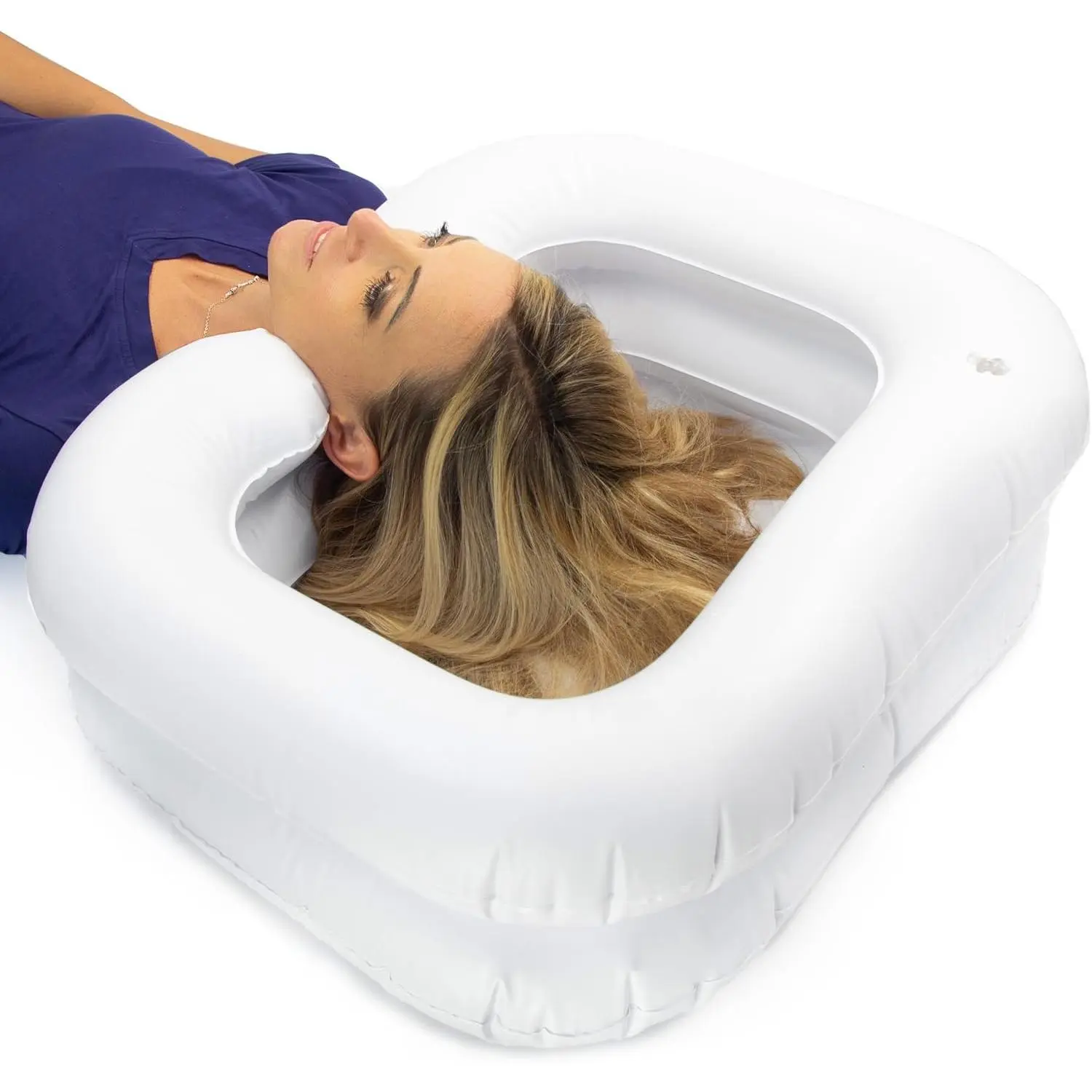 Inflatable Wash Basin - Single Unit Durable Salon/Home Bath Solution, Sturdy Adjustable Portable Wheel-Equipped Option for Bedridden/Disabled Individuals, Loc Detox Tool for Dreads