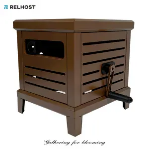 Relhost Heavy Duty Hose Reel Box with Manual Crank Handle Hideaway Holds 150ft x 1/2" & 125ft x 5/8" Hose Never-Leak System Stable Foot Pedal Ideal for Yards & Patios