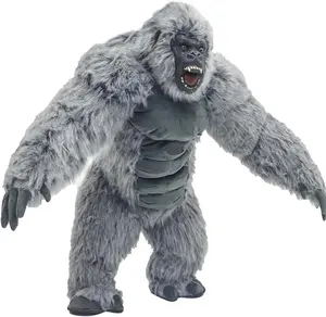 Deluxe Giant Gorilla Costume for Adult Funny Inflatable Plush Gorilla Costume Blow up Mascot Suit Party Halloween