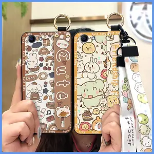 Shockproof Anti-knock Phone Case For OPPO A73S/Realme1 Back Cover Cartoon Soft case Phone Holder Silicone Wristband Kickstand Wrist Strap Dirt-resistant Durable Waterproof Lanyard