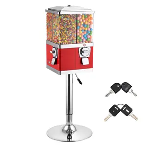 VEVOR Candy Vending Machine, Four Compartment Candy Vending Machine with Stand, Gumball & Candies Vendings Machines with Adjustable Height, Vintage Candies Dispenser for Shop, Arcade, Family Gathering