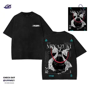 YUNNWAYY Bleach Retsu Unohana Anime Graphic Tee, Vintage 90s Acid Wash Cotton Shirt, Japanese Manga T-Shirt, Trendy Casual Streetwear Fashion Bleach Fan Clothes