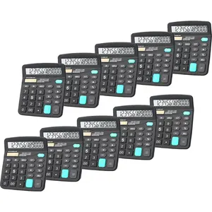 Calculators,  12-Digit Dual Power Handheld Desktop Calculator with Large LCD Display Big  Button (Black, Pack of 10)