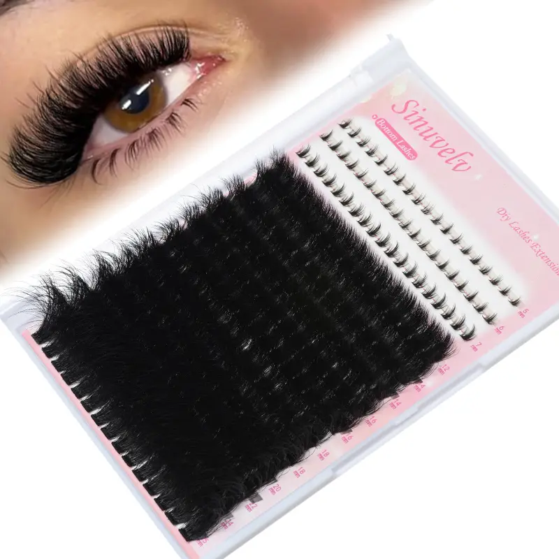 Eyelash Clusters Volume Lashes D Curl Mixed Eyelash Extensions 12-25mm Individual Fluffy Lashes 165pcs with Bottom Lashes 57pcs for DIY Eye Lash Extension，by Tik Tok shop