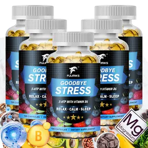 5-HTP Stress Comfort Capsules – 200mg 5-HTP + Magnesium + Vitamin B6 – Promotes Positive Mood, Relaxation & Mental Clarity,  Support Nervous System Health - 5 Bottles