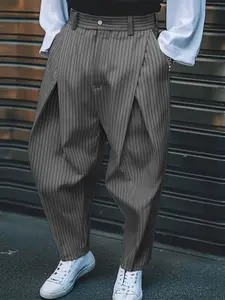 Men's Fashion Casual Striped Loose Trousers for Daily Wear, Stylish and Comfortable Pants for Everyday Use, Perfect for Relaxed