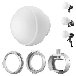 GODOX ML-CD15 Softbox Diffusion Dome Kit with 3 Adapters for godox V1 AD100PRO AD200PRO V860III V860II V850II TT685II TT685 TT600 TT560II TT520II TT660S AD200 ML30 ML30Bi ML60 ML60Bi AD300PRO AD400PRO Camera Foldable Silicone Smartphone