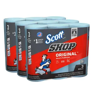Disposable Soft Perforated Paper Wipe Sheets, Cleaning Shop Towels (9-Pack) for Home Care Supplies