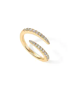 PAVOI 14K Gold Plated Cubic Zirconia Open Twist Eternity Band for Women