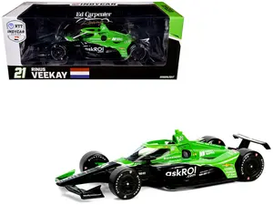 Dallara IndyCar #21 "Risk On International" Ed Carpenter Racing "NTT IndyCar " (2024) 1/18 Die Cast Model Car by Greenlight