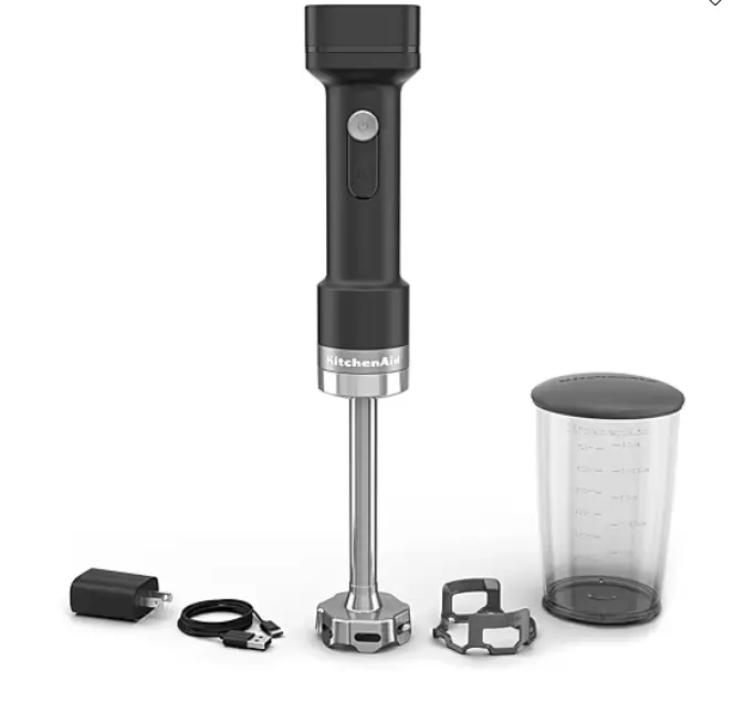KitchenAid Cordless Hand Blender, Powered Immersion Blender, Electric Stick Blender, Handheld Food Blender, Kitchen Tool, Portable Blender, Home Kitchen Appliance