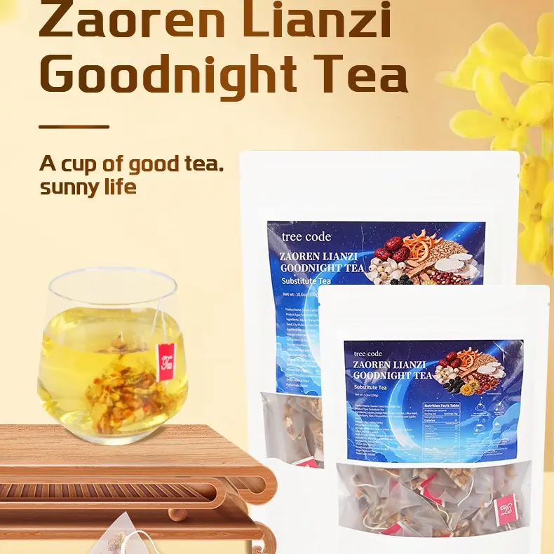Tree Code Sleep Soothing Tea - 10 Organic Herbs for Natural Stress Relief, Immune Support, and Sleep Aid - Eco-friendly Tea Bags for Hot or Iced Enjoyment