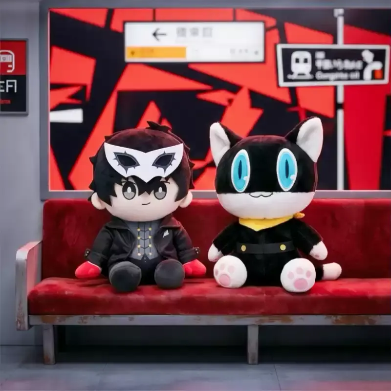 MINISO Official Persona 5 Royal Morgana Plush Cushion - Kawaii Aesthetic Oversized Velvet Fabric Big Head Mona Cat Throw Pillow, Stuffed Toy Gaming Anime Collectibles, Soft Backrest for Gaming Chair,Bed,1pc 7.87-11.4in Birthday Gift