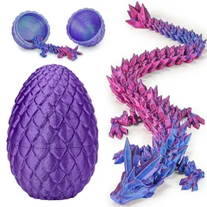 3D Printed Dragon Statue, 1 Count Colorful Gradient DesignDragon Egg Ornament, Creative Desktop Decoration forHome Office