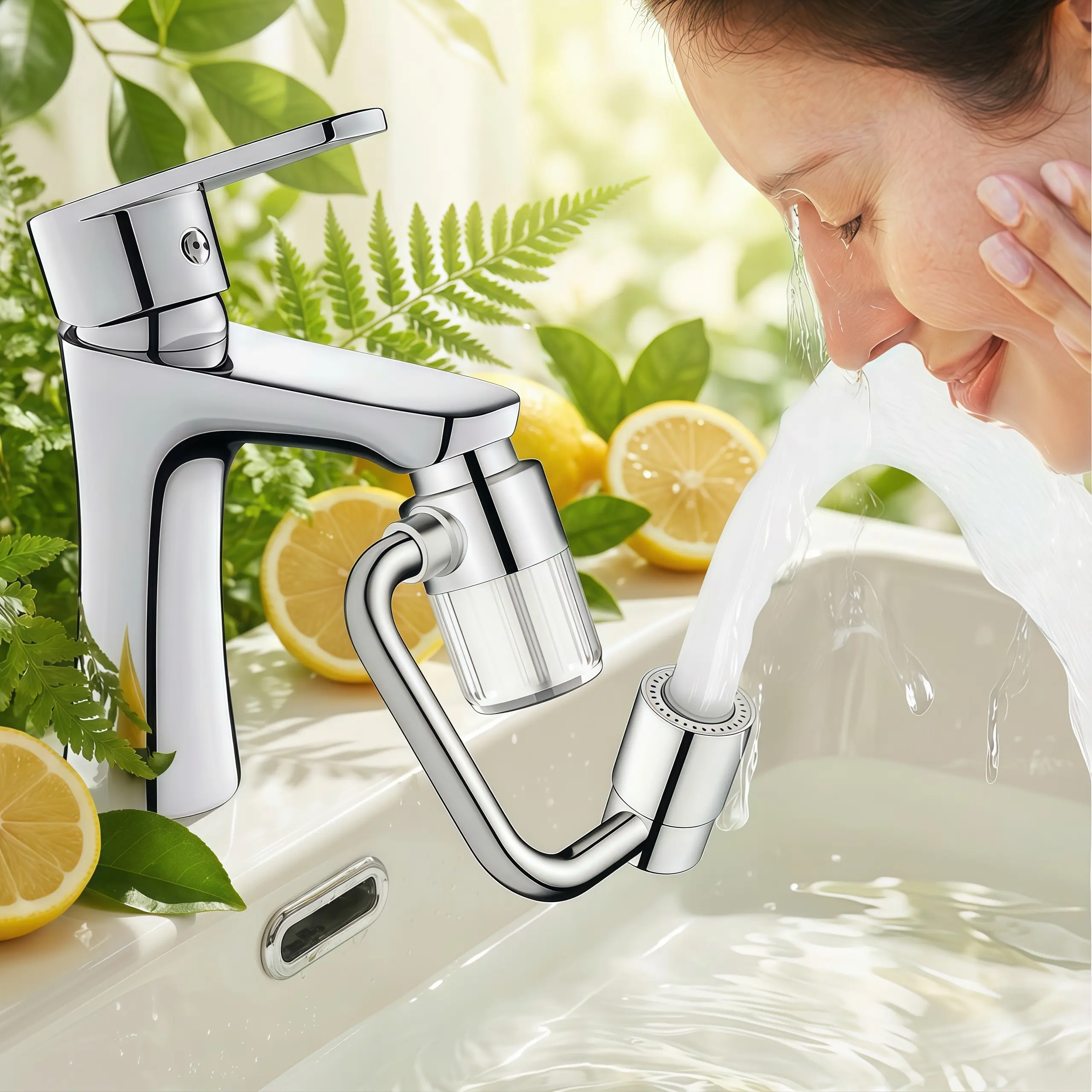 Rotatable Faucet Aerator Extension Cartridges 1440° Reduce Chlorine for Bathroom Kitchen Skin Face Eye Wash 2-Mode Swivel Aerator for Enhanced Washing Experience Thanksgiving decor Black Friday Cyber Monday Christmas gifts