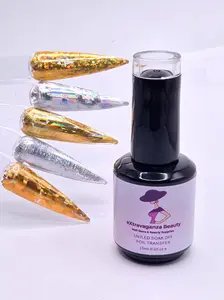 Extravaganza Nails Nail Art Gel Foil Transfer Polish, 15ml Manicure Cosmetic with Foil Finish, Easy-to-Apply for Unique Looks, Ideal for Beginners to Craft Elegant Styles, Nail Polish
