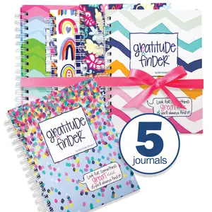 Bundle of FIVE Gratitude Journals | Find Your Happiness spiral notebook