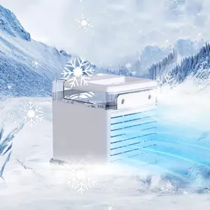 One household small air cooler, spray humidification small air conditioning fan, desktop cooling fan with 7 color lights, dormitory desktop mobile fan USB plug-in