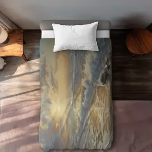 212 MAIN Turquoise Twin Extra Long Duvet Cover - Seagull Print, Twin Size Beach Coastal Decorative Bedding, Soft Machine Washable Textile Home Furnishing