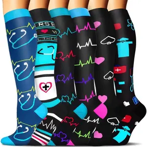 Compression Socks for Women Men Circulation 6 Pairs-Best Compression Stockings For Running,Athletic,Nursing