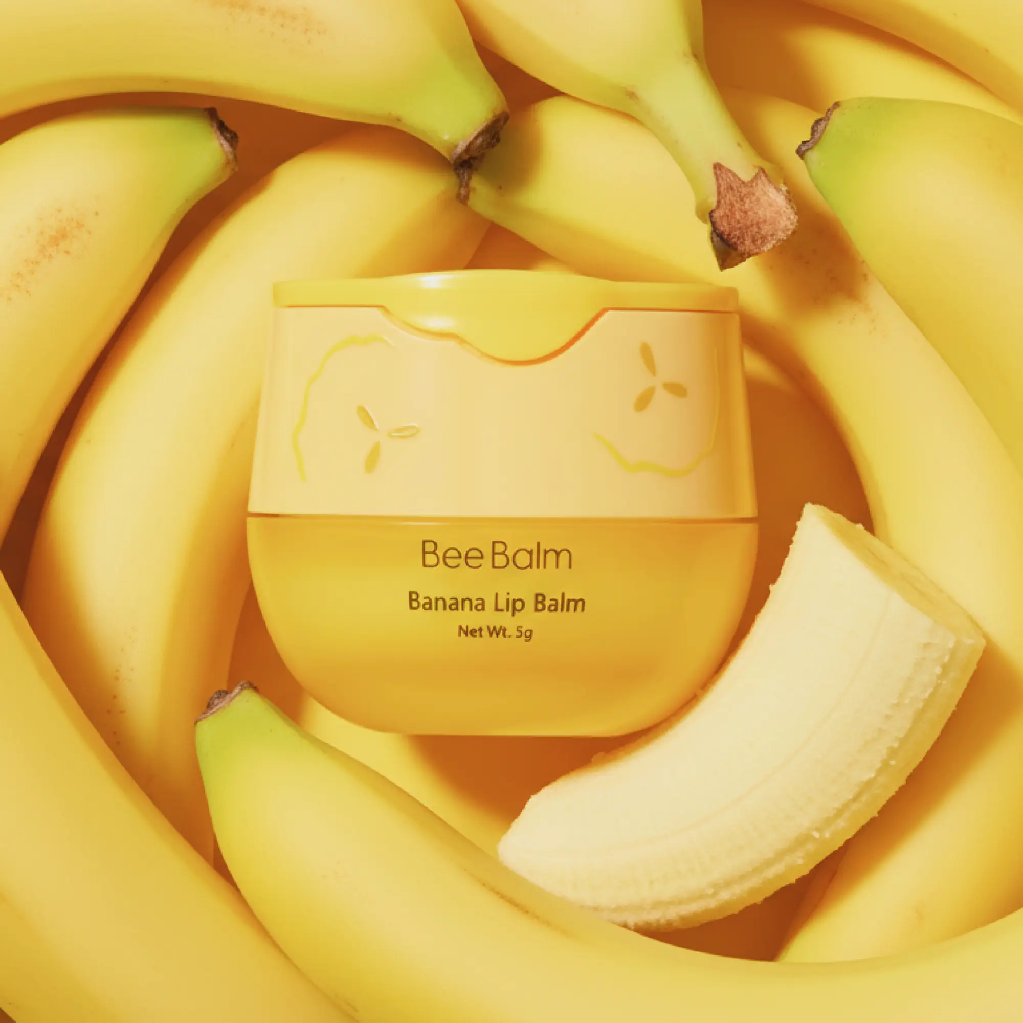 Banana Bee Balm Fruit Limited Edition Lip Balm - Lightweight, Moisturizing, Plumping Lip Treatment with Vitamin E, Coconut Oil Formula, Multi-Flavor, Travel-Friendly for Skincare Needs